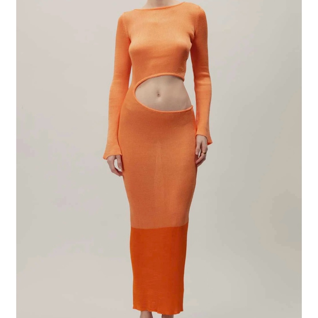 Nwt Baobab Betsy Maxi Dress In Lantana Orange M